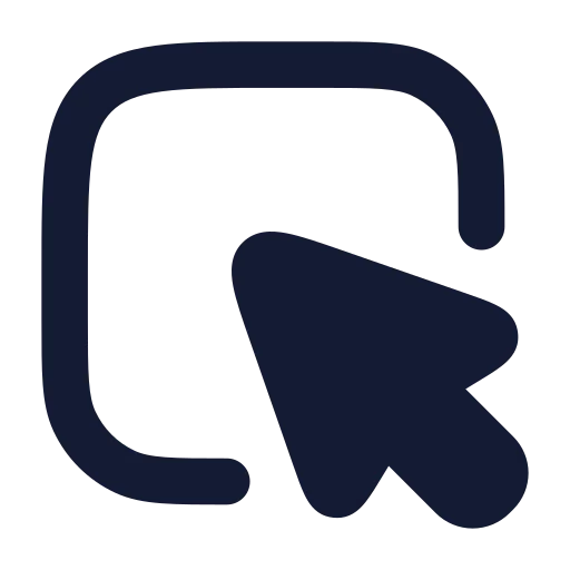 Square Mouse Pointer Icon in Solid Rounded style