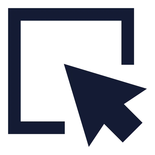 Square Mouse Pointer Icon in Solid Sharp style