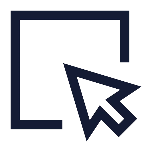 Square Mouse Pointer Icon in Stroke Sharp style