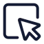 Squaremousepointer icon with stroke standard style
