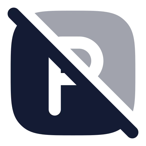 Square Parking Off Icon in Bulk Rounded style