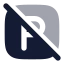 Squareparkingoff icon with bulk rounded style