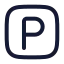 Squareparking icon with stroke rounded style