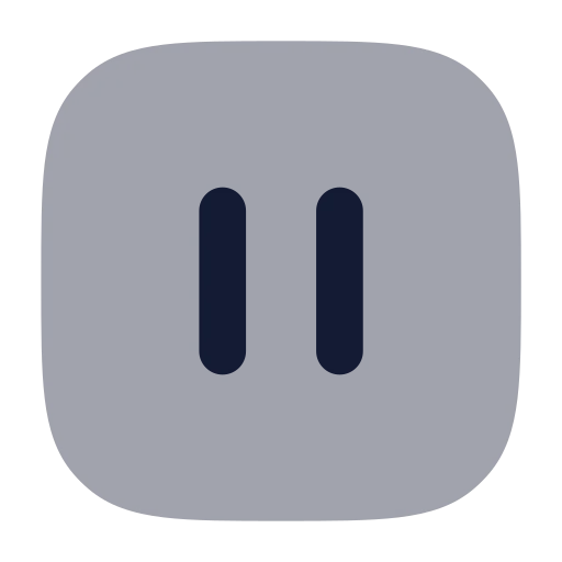 Square Pause Icon in Bulk Rounded style