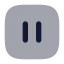 Squarepause icon with bulk rounded style