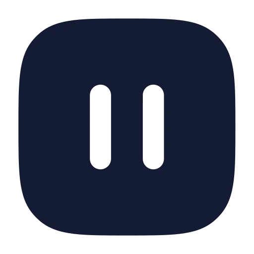Square Pause Icon in Solid Rounded style