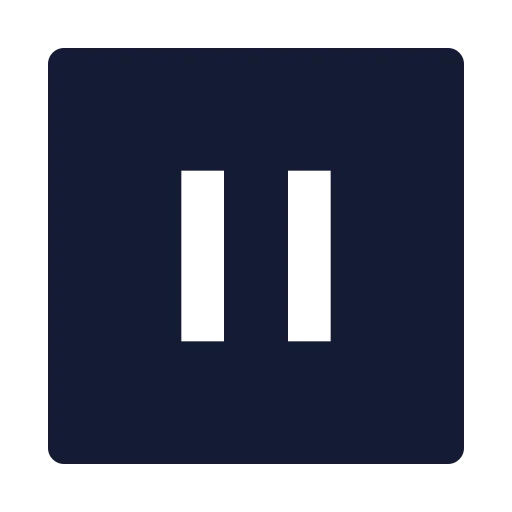 Square Pause Icon in Solid Sharp style