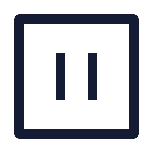Square Pause Icon in Stroke Sharp style