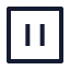 Squarepause icon with stroke sharp style