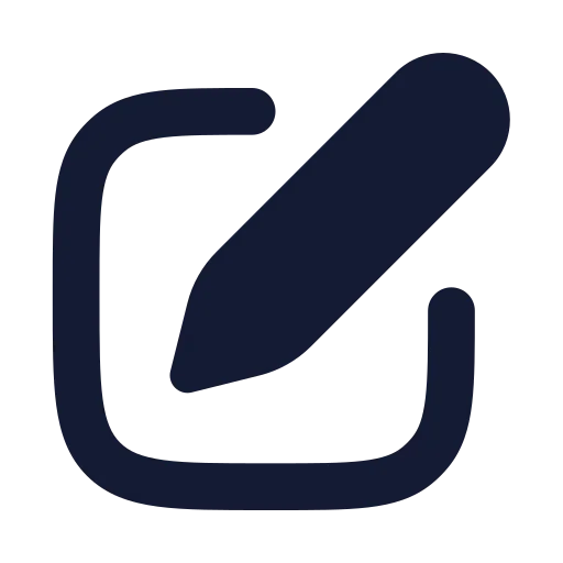 Square Pen Icon in Solid Rounded style