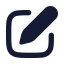 Squarepen icon with solid rounded style