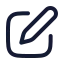Squarepen icon with stroke rounded style