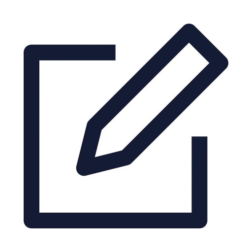 Square Pen Icon in Stroke Sharp style