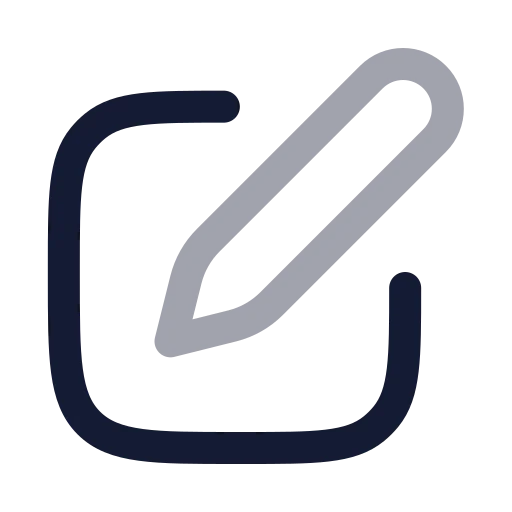 Square Pen Icon in Twotone Rounded style