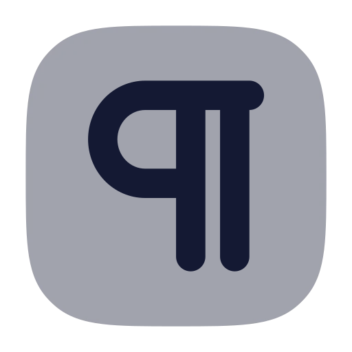 Square Pilcrow Icon in Bulk Rounded style