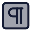 Squarepilcrow icon with duotone standard style
