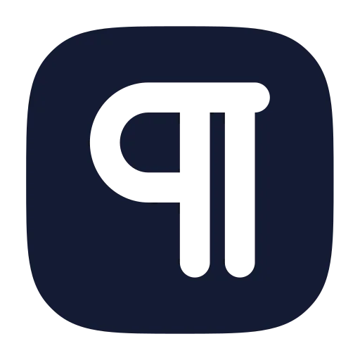 Square Pilcrow Icon in Solid Rounded style