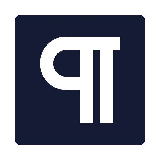 Square Pilcrow Icon in Solid Sharp style