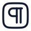 Squarepilcrow icon with stroke rounded style