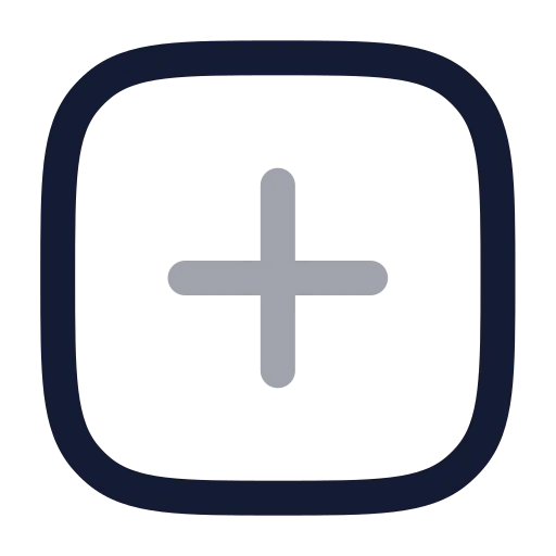 Square Plus Icon in Twotone Rounded style
