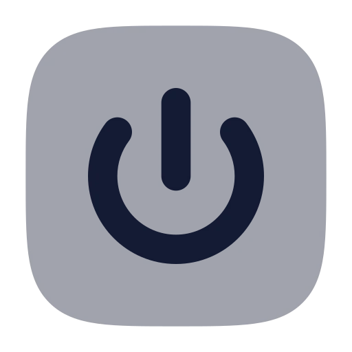 Square Power Icon in Bulk Rounded style