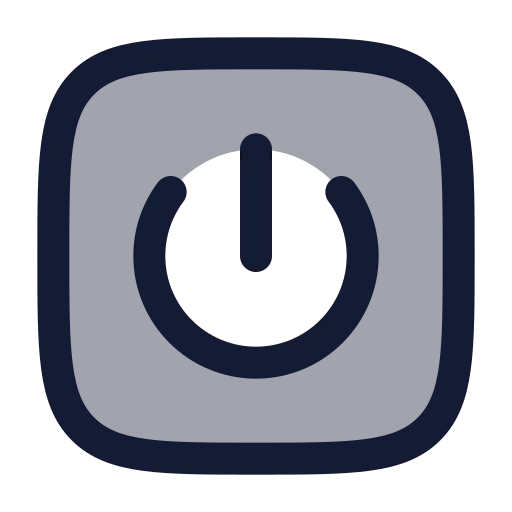 Square Power Icon in Duotone Rounded style