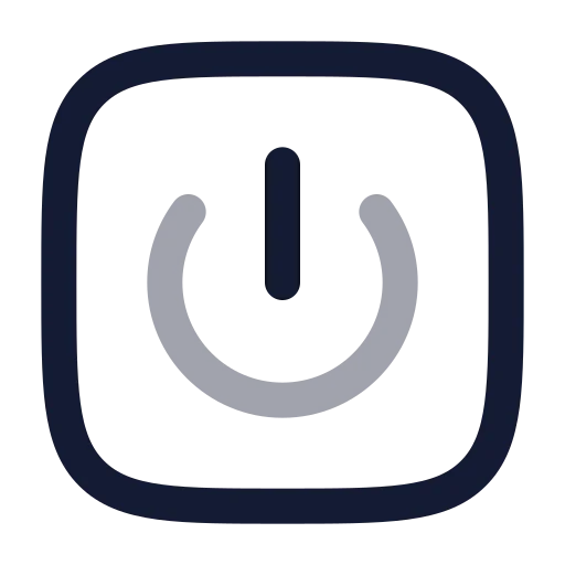 Square Power Icon in Twotone Rounded style