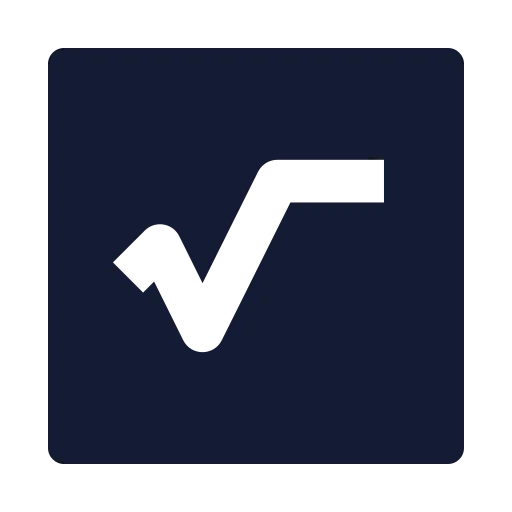 Square Radical Icon in Solid Sharp style