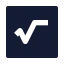 Squareradical icon with solid sharp style