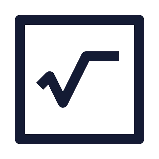 Square Radical Icon in Stroke Sharp style