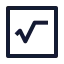 Squareradical icon with stroke sharp style