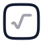 Squareradical icon with twotone rounded style