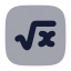 Squarerootsquare icon with bulk rounded style