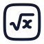 Squarerootsquare icon with stroke rounded style