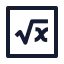Squarerootsquare icon with stroke sharp style