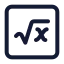 Squarerootsquare icon with stroke standard style