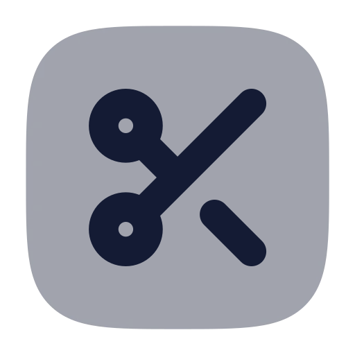 Square Scissors Icon in Bulk Rounded style