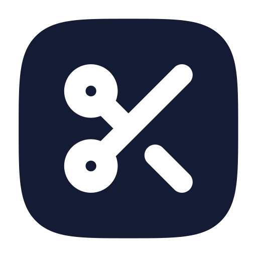 Square Scissors Icon in Solid Rounded style