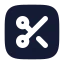 Squarescissors icon with solid rounded style