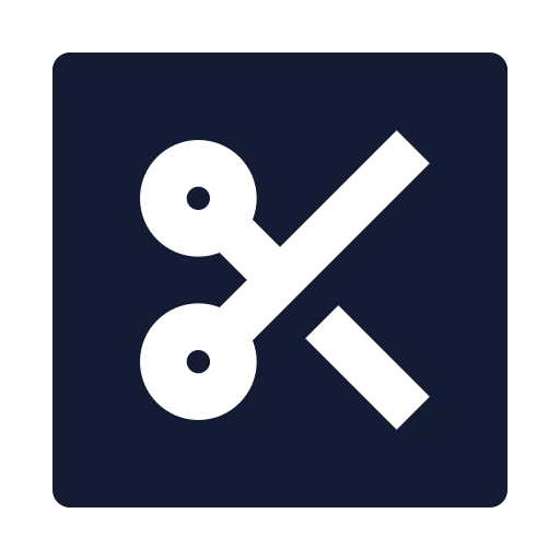 Square Scissors Icon in Solid Sharp style