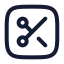 Squarescissors icon with stroke rounded style