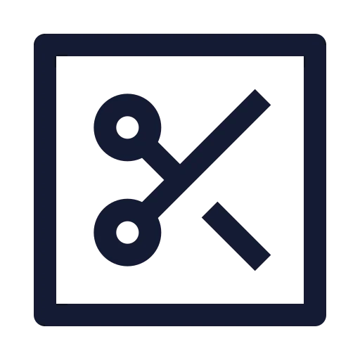 Square Scissors Icon in Stroke Sharp style