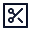 Squarescissors icon with stroke sharp style