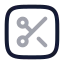 Squarescissors icon with twotone rounded style