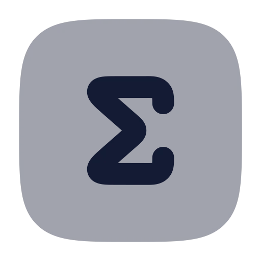 Square Sigma Icon in Bulk Rounded style