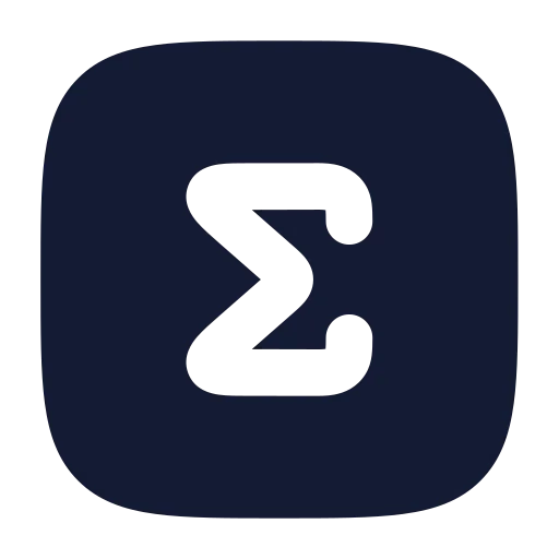Square Sigma Icon in Solid Rounded style