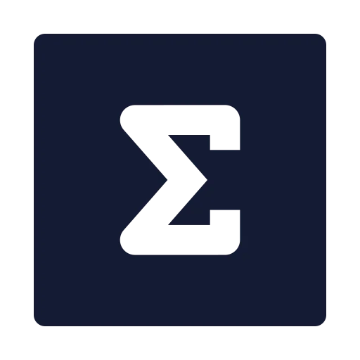 Square Sigma Icon in Solid Sharp style