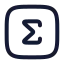 Squaresigma icon with stroke rounded style