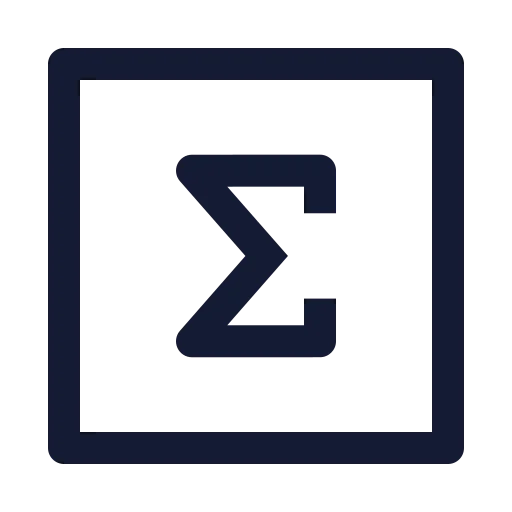 Square Sigma Icon in Stroke Sharp style