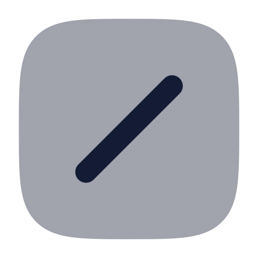 Square Slash Icon in Bulk Rounded style